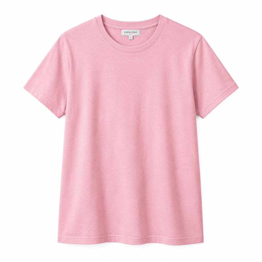 T-shirt rose en mélange de coton