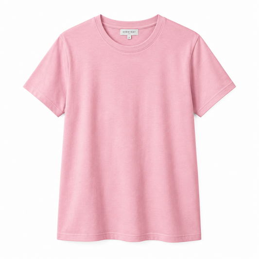 T-shirt rose en mélange de coton